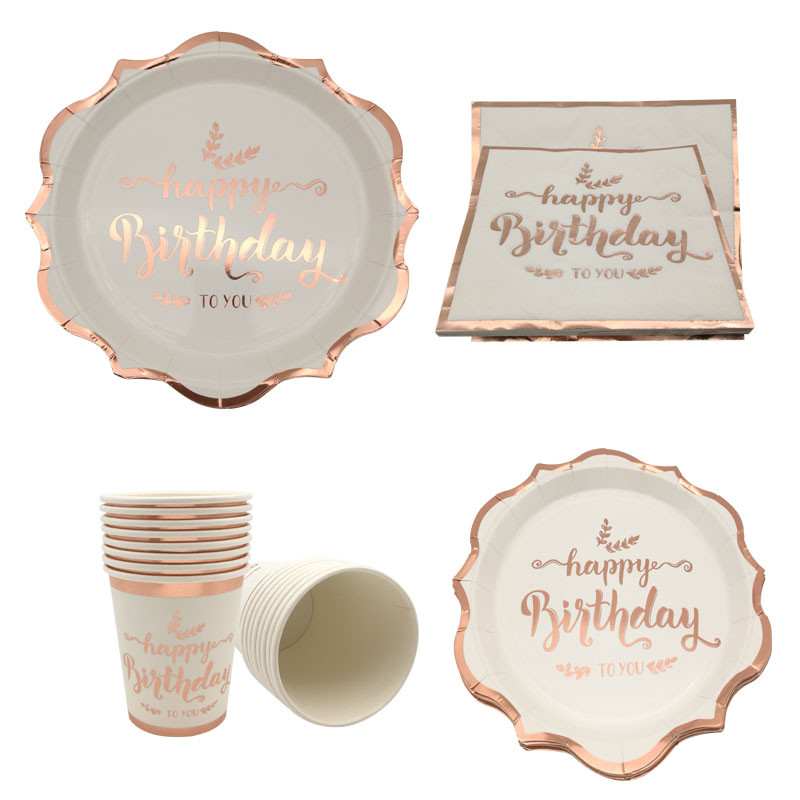 30 40 50 60 metų rožinio aukso karšto antspaudo atminimo popierinė servetėlė suaugusiems vyrams ir moterims, gimtadienio vakarėlio jubiliejaus dekoras