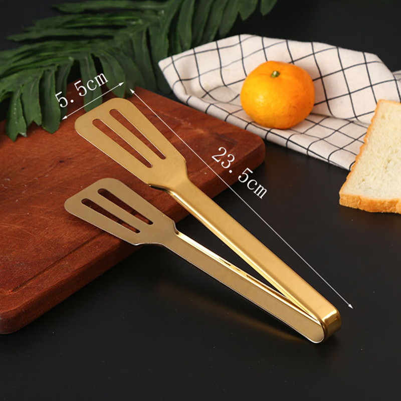 Auksinės nerūdijančio plieno maisto kepsninės žnyplės virtuvės kepsnių gnybtas 7 stilių pyrago mėsos kepimo ant grotelių segtukas serviravimo namuose virtuvės reikmenys