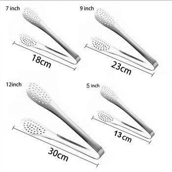 Мултифункционални щипки за храна от неръждаема стомана Незалепващо барбекю Кухня за готвене за торта Прибор за сервиране на пържоли Кухненски инструменти