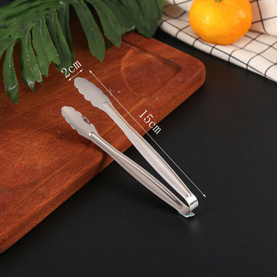 11,5/15 cm BBQ pārtikas knaibles steiks nerūsējošā tērauda dobās maizes grila skava Ēdienu gatavošanas piederumi Virtuves pārtikas knaibles Ledus knaibles Jauns