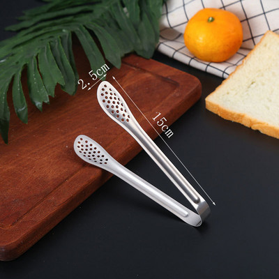 11,5/15 cm BBQ pārtikas knaibles steiks nerūsējošā tērauda dobās maizes grila skava Ēdienu gatavošanas piederumi Virtuves pārtikas knaibles Ledus knaibles Jauns