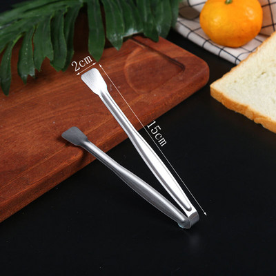 11,5/15 cm BBQ pārtikas knaibles steiks nerūsējošā tērauda dobās maizes grila skava Ēdienu gatavošanas piederumi Virtuves pārtikas knaibles Ledus knaibles Jauns