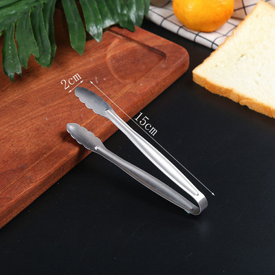 11,5/15 cm BBQ pārtikas knaibles steiks nerūsējošā tērauda dobās maizes grila skava Ēdienu gatavošanas piederumi Virtuves pārtikas knaibles Ledus knaibles Jauns