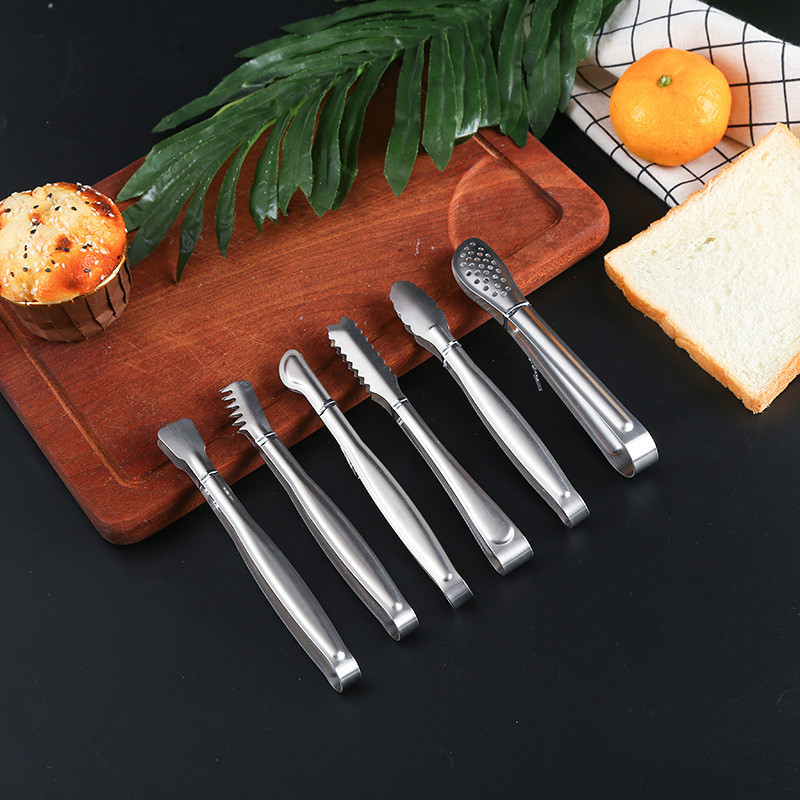 11,5/15 cm BBQ pārtikas knaibles steiks nerūsējošā tērauda dobās maizes grila skava Ēdienu gatavošanas piederumi Virtuves pārtikas knaibles Ledus knaibles Jauns