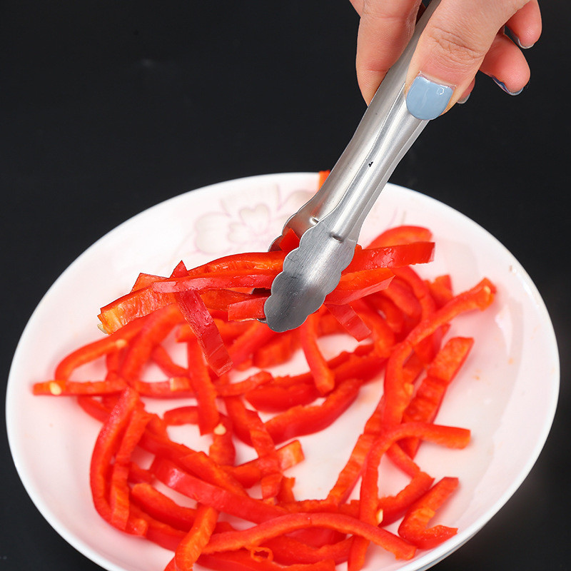 11,5/15 cm BBQ pārtikas knaibles steiks nerūsējošā tērauda dobās maizes grila skava Ēdienu gatavošanas piederumi Virtuves pārtikas knaibles Ledus knaibles Jauns