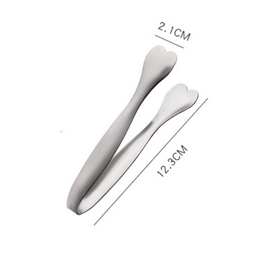 Nerūsējošā tērauda sirds formas cukura pārtikas knaibles Mazie cukura ledus kubiņu saspraudes steiku grila skavas Virtuves pincetes gatavošanas piederumi