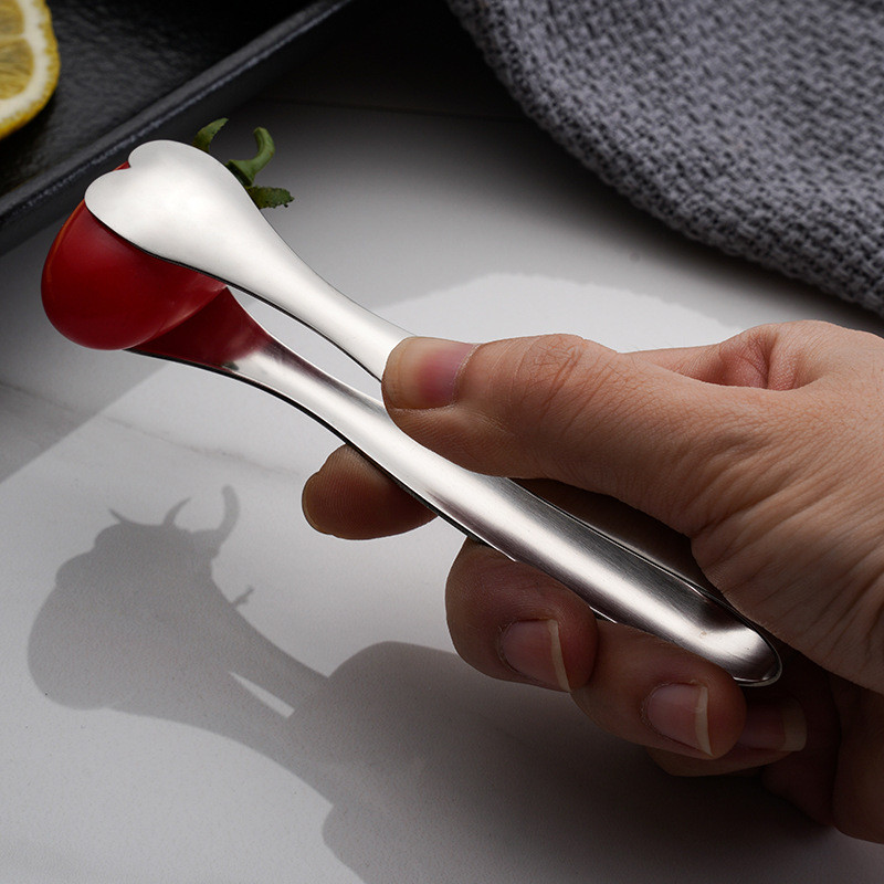 Nerūsējošā tērauda sirds formas cukura pārtikas knaibles Mazie cukura ledus kubiņu saspraudes steiku grila skavas Virtuves pincetes gatavošanas piederumi