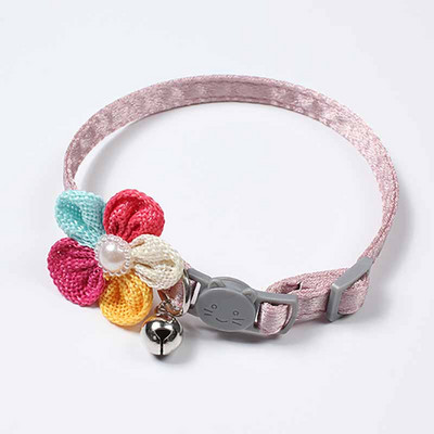 Macska nyakörv aranyos virág kisállat macska nyaklánc fulladásgátló vontatási cica rajzfilm virág harang nyakörv kis kutya kölyök kellékek