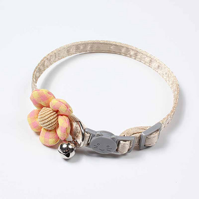 Macska nyakörv aranyos virág kisállat macska nyaklánc fulladásgátló vontatási cica rajzfilm virág harang nyakörv kis kutya kölyök kellékek