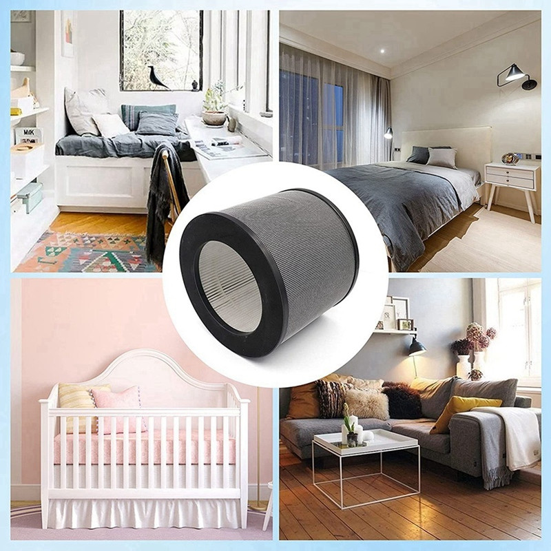 2 iepakojuma rezerves filtrs Taotronics TT-AP006 gaisa attīrītājam, 3-in-1 H13 patiesais HEPA filtrs un aktīvās ogles filtrs