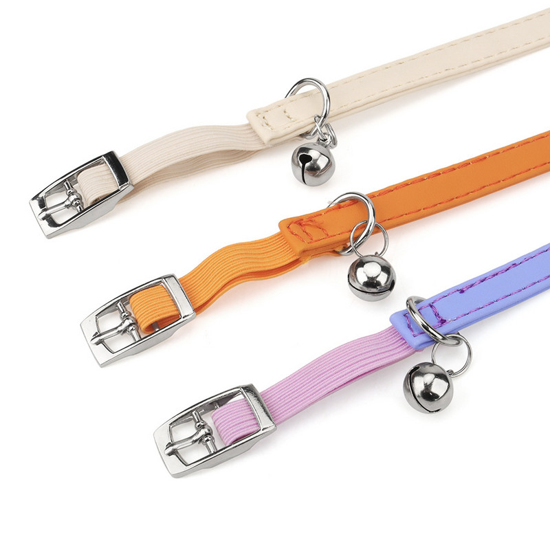 Macaron kaķa kakla siksna ar elastīgu siksnu un zvaniņu, lai novērstu pazušanu. Regulējama PU kucēnu kakla siksna, kas piemērota kaķiem un kucēniem