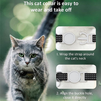 Προστατευτικό κάλυμμα για κολάρο σκύλου για θήκη ετικετών αέρα για γάτες Break away κολάρα με αποσπώμενο κουδούνι που λάμπει στο σκοτάδι B03D