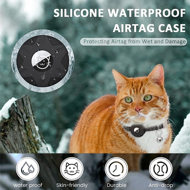 Kutyanyakörv védőhuzat légcímkék tartójához macskák elszakadó nyakörvei levehető, sötétben világító csengővel B03D