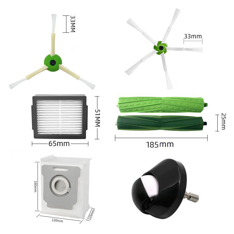 Pagrindinis šoninis šepetys Hepa filtras, skirtas iRobot Roomba i3 i4 i6 i7 i8 E5 E6 E7 j7 dulkių siurblio dalys dulkių maišelis Aukštos kokybės priedai