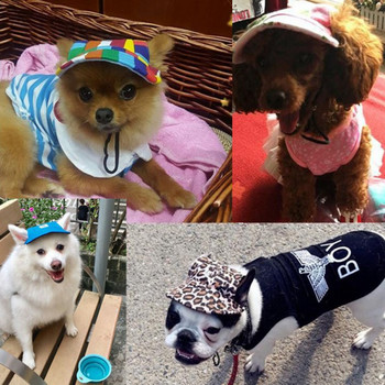 Мода за домашни любимци Шапка за кучета Бейзболна шапка с дупки за уши Ветроустойчиви спортни платнени шапки за слънце за кученца Слънцезащитни аксесоари на открито