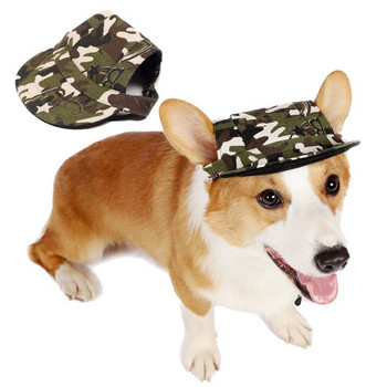 Мода за домашни любимци Шапка за кучета Бейзболна шапка с дупки за уши Ветроустойчиви спортни платнени шапки за слънце за кученца Слънцезащитни аксесоари на открито