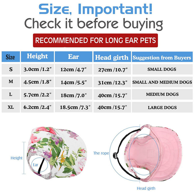 Suņu cepure Suns saules cepure suņu beisbola cepure Suņi Trucker cepure Mājdzīvnieku cepures maziem vidēji lieliem suņiem ar ausu atverēm, regulējamu aukliņu