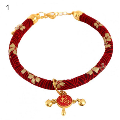 Mājdzīvnieku kaklasiksna Ķīniešu stila dekoratīva kaķa kakla siksna, ādai draudzīga regulējama kaķu suņu kaklasiksna ar piekarināmu zvanu festivālam