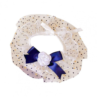 Regulējama mājdzīvnieka apkakle ar divkāršu mežģīņu sieta suņu kaklasiksnu, kamēlijas ziedu kaķa kakla aplis ar rotājumu dekoru maziem mājdzīvniekiem