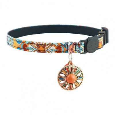 Kaķa apkakles regulējama ātri nolaižama izsmalcināta drukas mājdzīvnieka kakla siksna Ērts drošības joslas izsekotāja aizsargmaciņš priekš AirTag