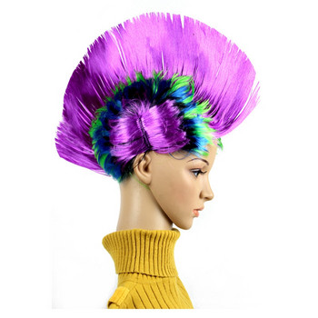 Cosplay CarnivaL Περούκα Γενέθλια Πάρτι Γενεθλίων Αστεία αξεσουάρ για καπέλο μαλλιών Θαυμαστές κλόουν Χορευτικά καλύμματα κεφαλής Indigenous Disco Primitive Headwear