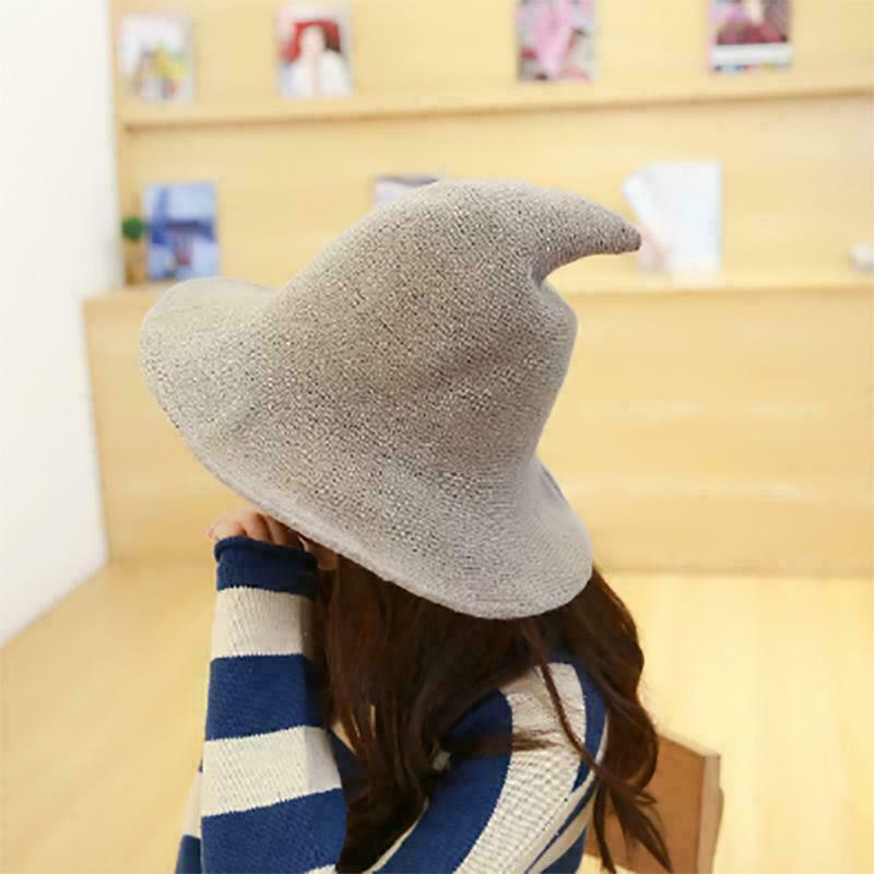 1 gab Moderna Helovīna raganu cepure Vilnas sieviešu dāma, kas izgatavota no modernas aitas vilnas Helovīna ballīšu cepure Festivāla ballītes cepure