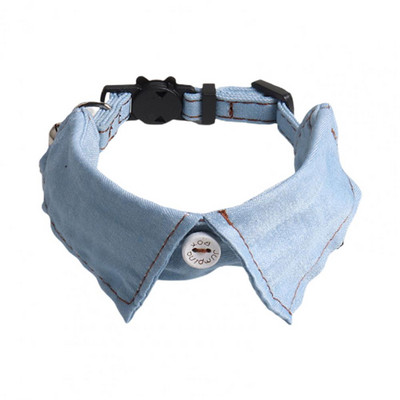 Viegli uzvelkama un noņemama kaķa kakla siksna ar regulējamu smokinga uzvalka apkakli Mīksts džinsa audums Ērta, stilīga mājdzīvnieka apkakle kāzām