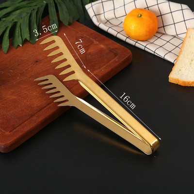 10 stilių auksinės kepsninės maisto žnyplės nerūdijančio plieno maisto spaustukai pyragaičiai duonos kepsninės spaustukai cukraus spaustukai ledo spaustukai virtuvės reikmenys