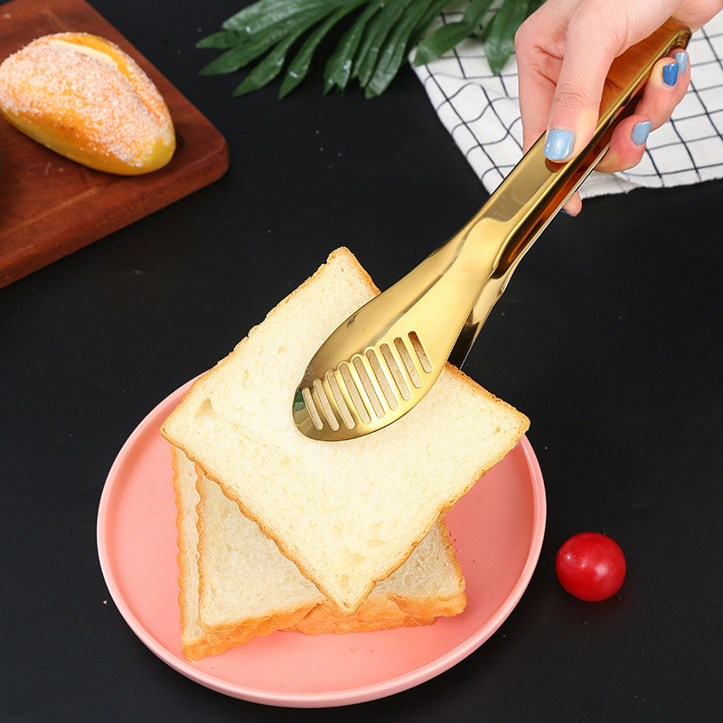 10 stilių auksinės kepsninės maisto žnyplės nerūdijančio plieno maisto spaustukai pyragaičiai duonos kepsninės spaustukai cukraus spaustukai ledo spaustukai virtuvės reikmenys