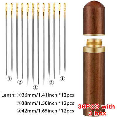 12/24/36gab Aklo šūšanas adatas Daudzizmēru sānu caurums nerūsējošais tērauds, šūšana ar rokām, mājsaimniecības DIY pērļošanas vītņu adata