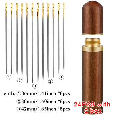 12/24/36gab Aklo šūšanas adatas Daudzizmēru sānu caurums nerūsējošais tērauds, šūšana ar rokām, mājsaimniecības DIY pērļošanas vītņu adata