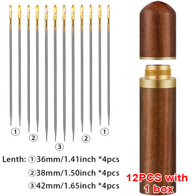 12/24/36gab Aklo šūšanas adatas Daudzizmēru sānu caurums nerūsējošais tērauds, šūšana ar rokām, mājsaimniecības DIY pērļošanas vītņu adata