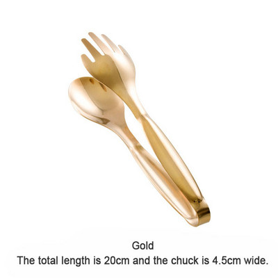 Nerūsējošā tērauda pārtikas knaibles Zelta šķembas Virtuves piederumi Bufetes gatavošanas rīki Grilēšanas spraudītes Maizes steiku knaibles Virtuves piederumi