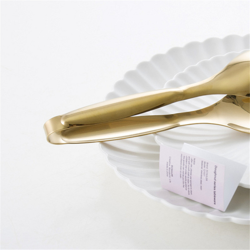 Nerūsējošā tērauda pārtikas knaibles Zelta šķembas Virtuves piederumi Bufetes gatavošanas rīki Grilēšanas spraudītes Maizes steiku knaibles Virtuves piederumi