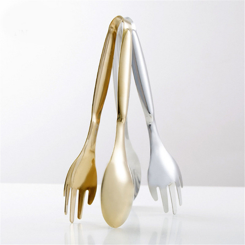 Nerūsējošā tērauda pārtikas knaibles Zelta šķembas Virtuves piederumi Bufetes gatavošanas rīki Grilēšanas spraudītes Maizes steiku knaibles Virtuves piederumi