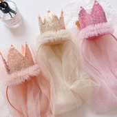 Új gyerekek születésnapi fejpánt hercegnő dekorációs kalap király koronafátyol, gyönyörű Kawaii hajcsipesz színpadi kellékek parti kellékek
