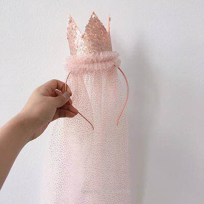 Új gyerekek születésnapi fejpánt hercegnő dekorációs kalap király koronafátyol, gyönyörű Kawaii hajcsipesz színpadi kellékek parti kellékek