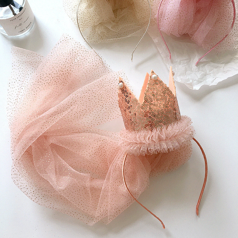 Új gyerekek születésnapi fejpánt hercegnő dekorációs kalap király koronafátyol, gyönyörű Kawaii hajcsipesz színpadi kellékek parti kellékek