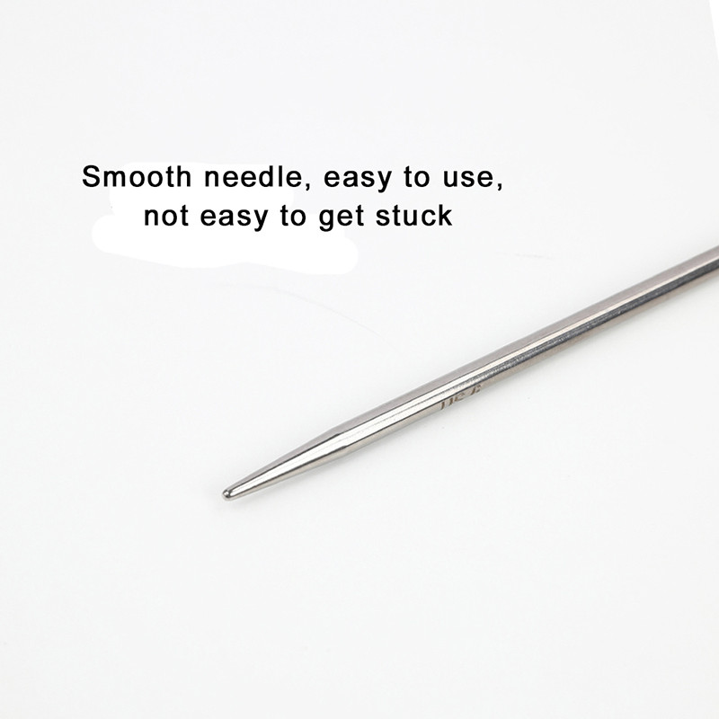 Looen 1Gb nerūsējošā tērauda apļveida adāmadata 65 cm caurule, gludas tamboradatas adīšanai, aušanai, šūšanas rīki vilna