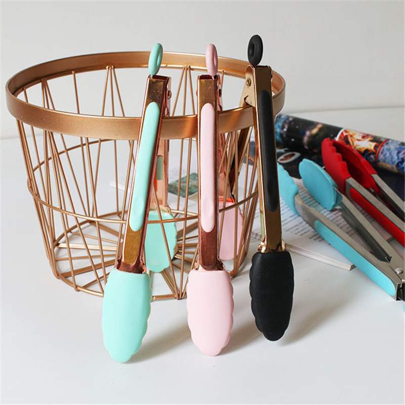 7 collu pārtikas silikona galviņa BBQ maizes steika skava teleskopiskā slēdzene, bārbekjū skava Cepšanas salātu steiks Virtuves rīki Lāpstiņa