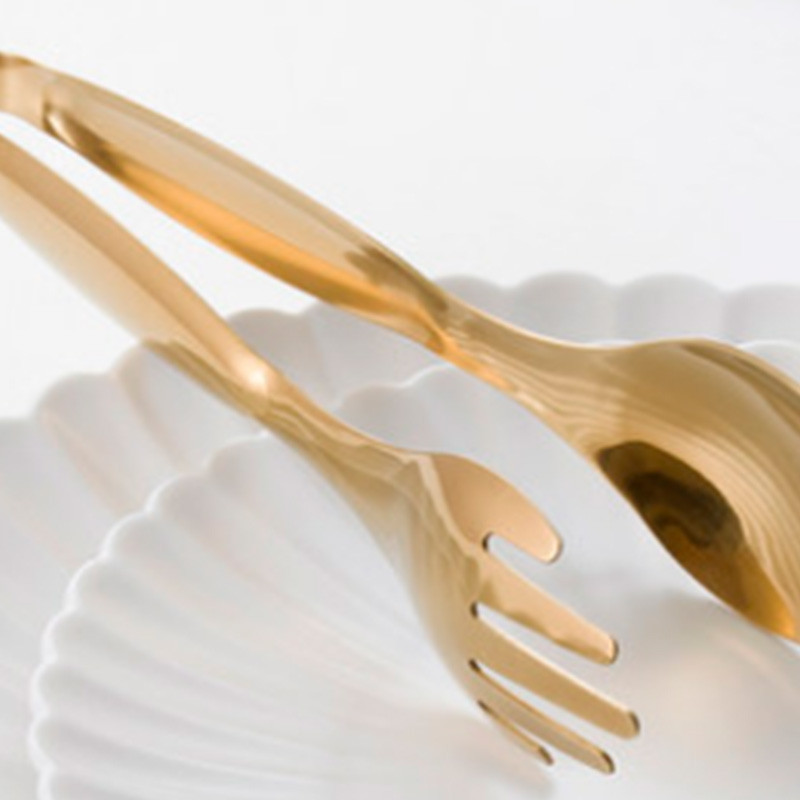 Ēdienu knaibles no nerūsējošā tērauda Zelta biezinātas bufetes tipa ēdieni Virtuves piederumi Bufetes gatavošanas rīki Grilēšanas spailes Maizes steika knaibles