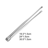 Barbekjū grila knaibles Pārtikas knaibles Pincete Nepiedegoša nerūsējošā tērauda Lieljaudas neslīdoša maizes sprādze ar robainiem galiem