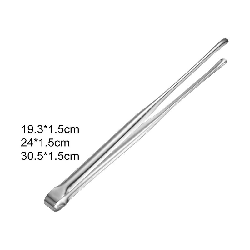 Barbekjū grila knaibles Pārtikas knaibles Pincete Nepiedegoša nerūsējošā tērauda Lieljaudas neslīdoša maizes sprādze ar robainiem galiem