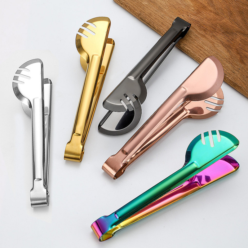 304 Nerūsējošā tērauda bārbekjū steika knaibles ar garu rokturi, neslīdošiem virtuves piederumiem pārtikas maize BBQ spailes skava Virtuves gatavošanas piederumi