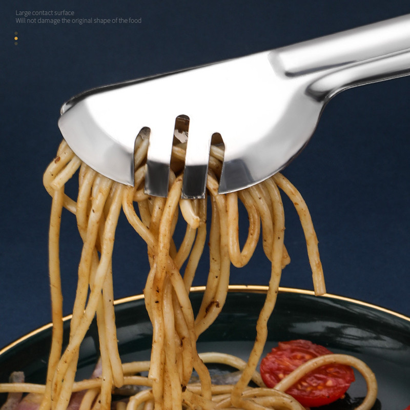 304 Nerūsējošā tērauda bārbekjū steika knaibles ar garu rokturi, neslīdošiem virtuves piederumiem pārtikas maize BBQ spailes skava Virtuves gatavošanas piederumi