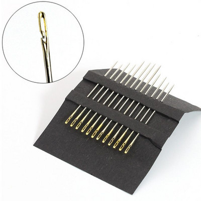 Sewing Needles Tail Side Big Mouth Opening Hole Hand Paper Box Home DIY Elderly Blind Multi-size Embroidery Needles Darning Set