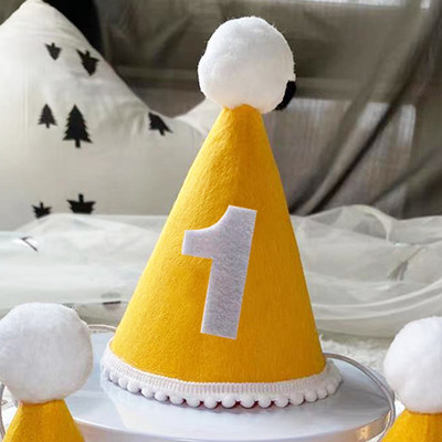 Gyerekek első születésnapi kalapja Erdei stílusú 1. születésnapi parti sapka 1. 2. 3. év Gyerek baba zuhany kalap születésnapi fejpánt díszítések