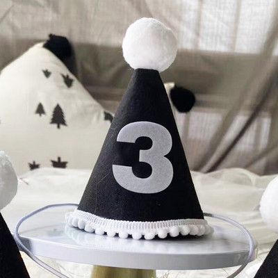 Gyerekek első születésnapi kalapja Erdei stílusú 1. születésnapi parti sapka 1. 2. 3. év Gyerek baba zuhany kalap születésnapi fejpánt díszítések