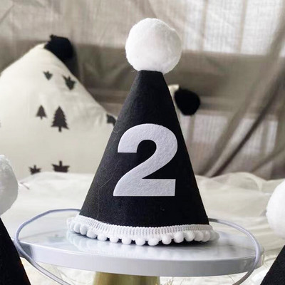 Gyerekek első születésnapi kalapja Erdei stílusú 1. születésnapi parti sapka 1. 2. 3. év Gyerek baba zuhany kalap születésnapi fejpánt díszítések