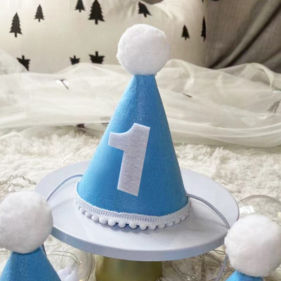 Gyerekek első születésnapi kalapja Erdei stílusú 1. születésnapi parti sapka 1. 2. 3. év Gyerek baba zuhany kalap születésnapi fejpánt díszítések